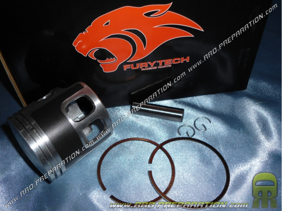 Piston bi segment FURYTECH Ø48 axe 10mm pour kit 80cc FONTE sur scooter minarelli horizontal