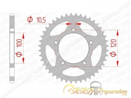 Couronne 40 dents en 520 AFAM pour APRILIA RS, EXTREMA 125 de 2006 à 2013