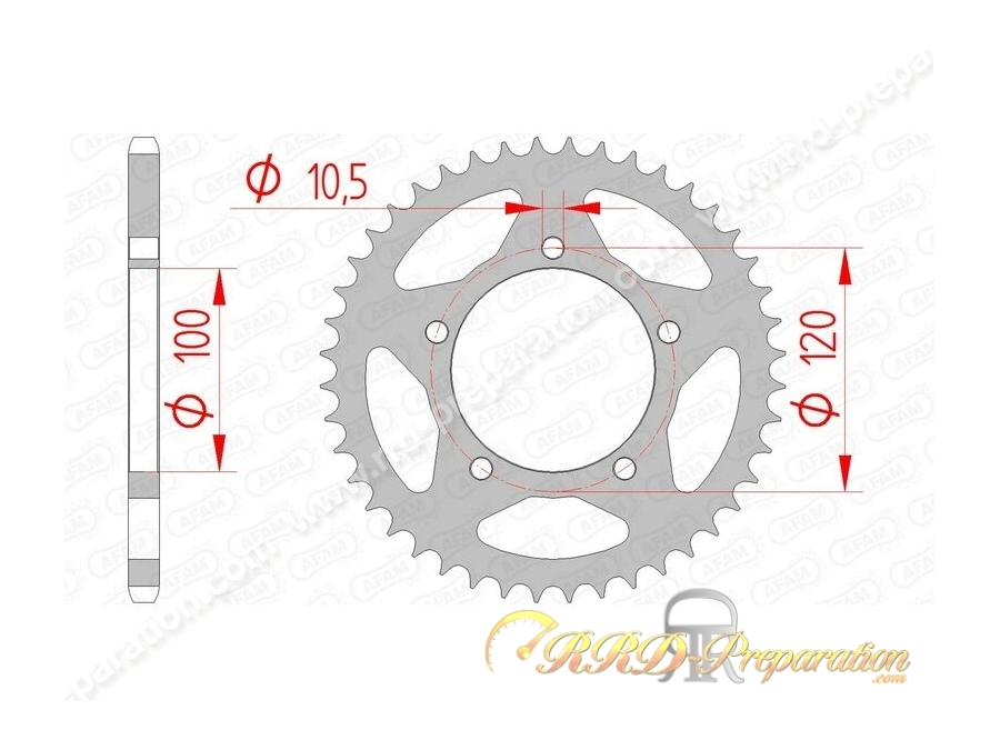 Couronne 40 dents en 520 AFAM pour APRILIA RS, EXTREMA 125 de 2006 à 2013 Couronne 40 dents en 520 AFAM pour APRILIA RS, EXTREMA 125 de 2006 à 2013