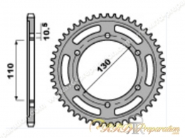 Couronne 42 à 50 dents en 525 PBR pour YAMAHA MT 07 et R6