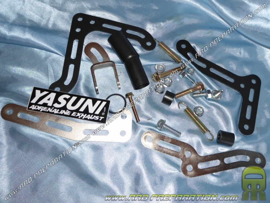 Kit completo de fijación para escape YASUNI R1 en minarelli am6 BETA RR, YAMAHA DT, RIEJU SMX, PEUGEOT XPS, XP6, ...