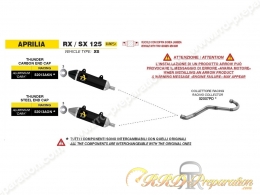 Ligne d'échappement complète ARROW THUNDER pour APRILIA RX / SX 125 à partir de 2025
