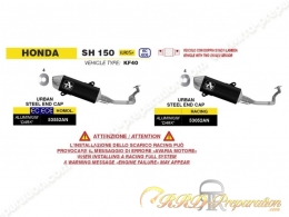 Ligne d'échappement complète ARROW URBAN pour HONDA SH 150 et 125 de 2024/2025
