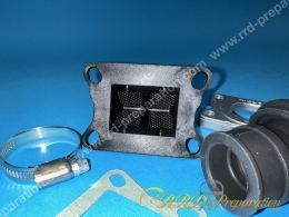 Kit d'admission pipe orientable + clapets vl6 MHR Ø19/21mm viton racing pour moto 50 minarelli am6 / derbi