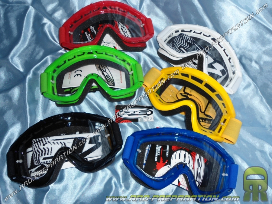 Gafas motocross RC pantalla blanco, azul, negro, rojo o verde