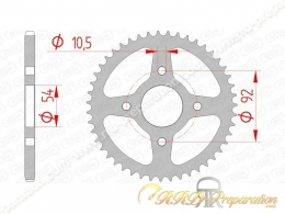 Couronne 47 à 60 dents en 420 AFAM pour Yamaha TZR 50cc de 2003 à 2007
