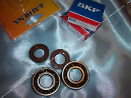 Set of 2 reinforced bearings (C3 polyamide cage) + ATHENA Hyper Racing crankshaft oil seals for mécaboite engine