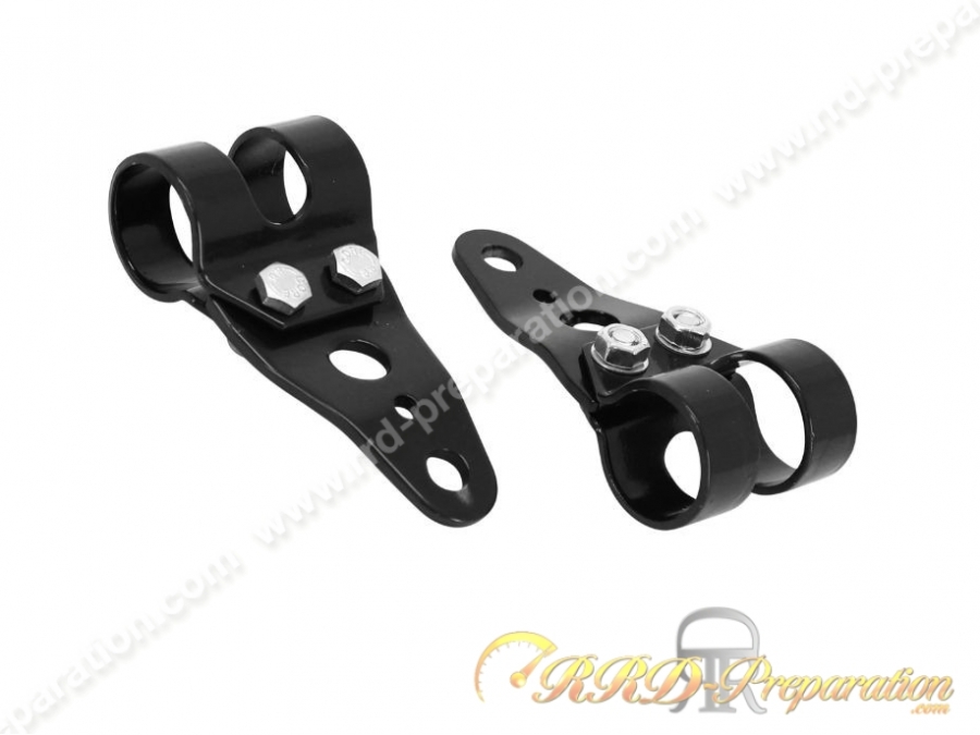 Pattes de phare avant P2R (porte feux) noires (diamètre de fixation 26 a 28mm) Pattes de phare avant P2R (porte feux) noires (diamètre de fixation 26 a 28mm)
