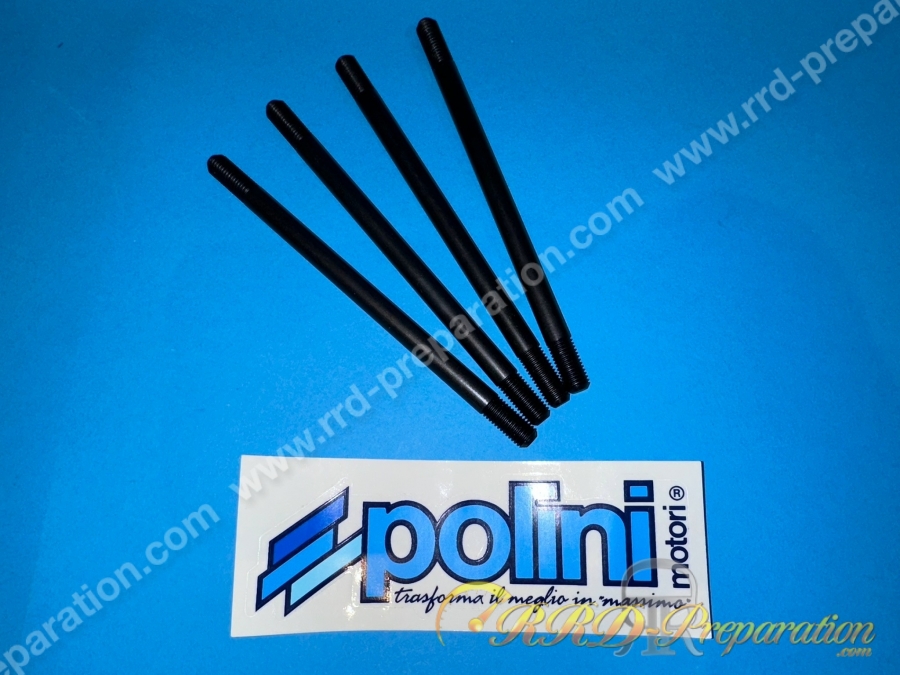 Jeu de 4 goujons M7 X 125mm de cylindre renforcé POLINI pour MBK 51, motobecane av10, av7... Jeu de 4 goujons M7 X 125mm de cylindre renforcé POLINI pour MBK 51, motobecane av10, av7...