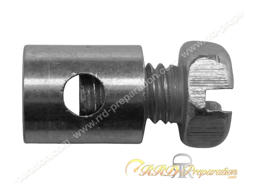 Serre-câble à visser Ø6mm X L.7mm CGN pour poignée de gaz Peugeot, accélérateur ou autres (vis tête sortante) Serre-câble à visser Ø6mm X L.7mm CGN pour poignée de gaz Peugeot, accélérateur ou autres (vis tête sortante)