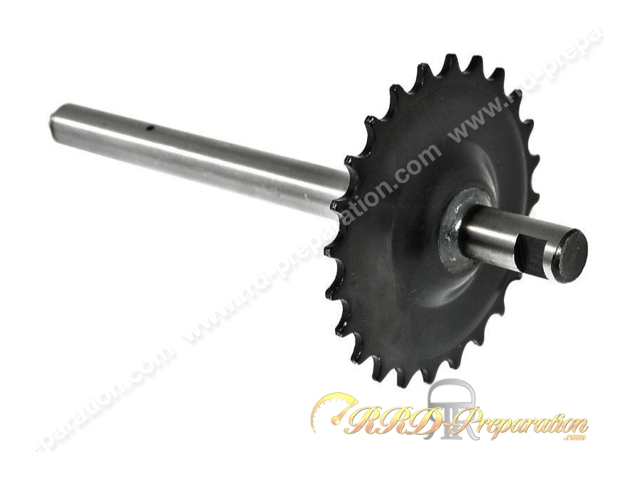 Axe de pédalier TEKNIX avec 24 dents Ø16mm pour PEUGEOT 103 sp, mvl, vogue, mv... Axe de pédalier TEKNIX avec 24 dents Ø16mm pour PEUGEOT 103 sp, mvl, vogue, mv...
