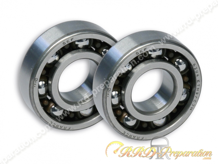 Jeu de 2 roulements compétitions renforcés MALOSSI MHR Minarelli scooter / DERBI euro 1, 2, 3 et 4, am6 en soies de Ø20mm...