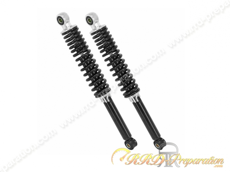 Paire d’amortisseur 360mm réglable P2R noir pour cyclomoteur PEUGEOT 103, MBK 51...