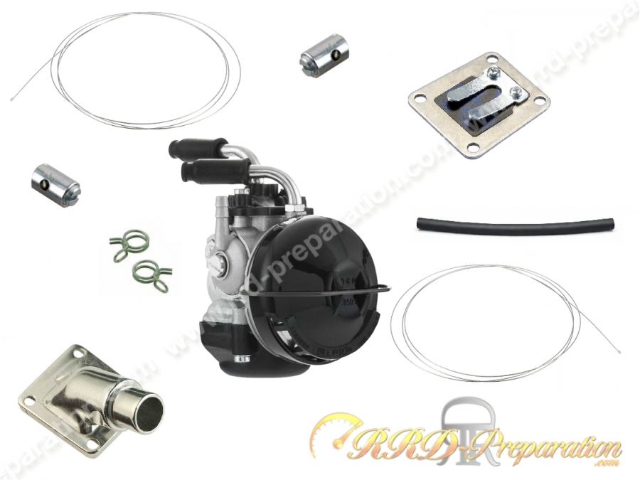 Kit carburation Ø15mm DELLORTO POLINI SHA Peugeot 103 spx, rcx, mvx, clip (et vogue / mvl depuis 1995)