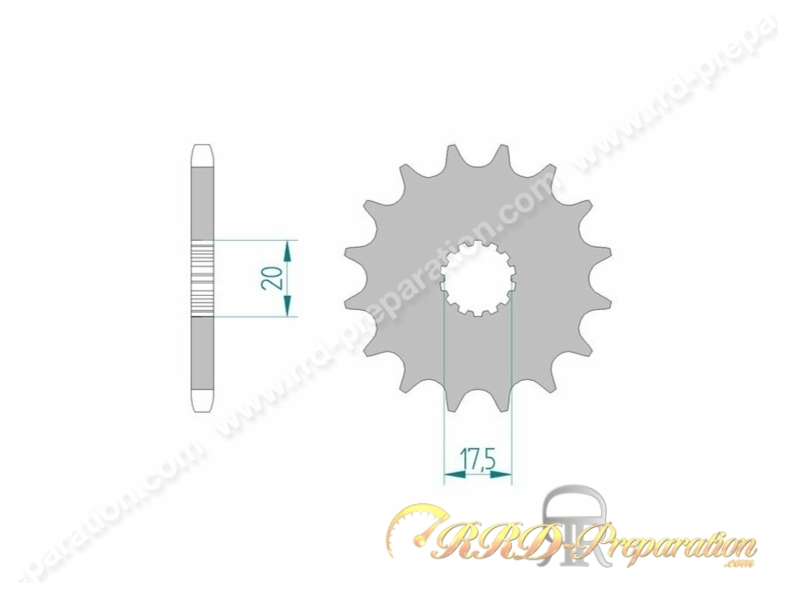 Pignon de sortie de boite AFAM dents au choix pour YAMAHA DT R, DTR, TDR, ... 125 de 1993 à 2010 largeur 428