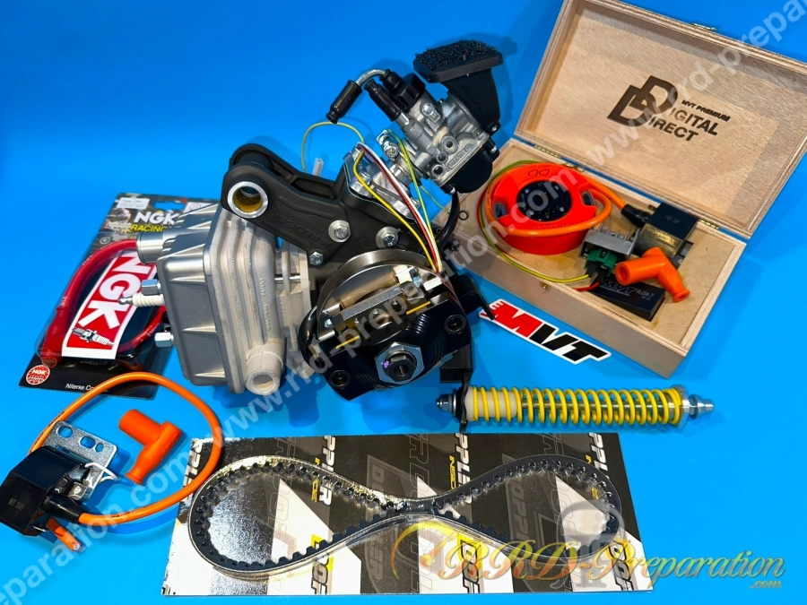 Moteur complet assemblé MALOSSI 70 RACING souple pour Peugeot 103 SPX, MVX, RCX et CLIP refroidissement liquide