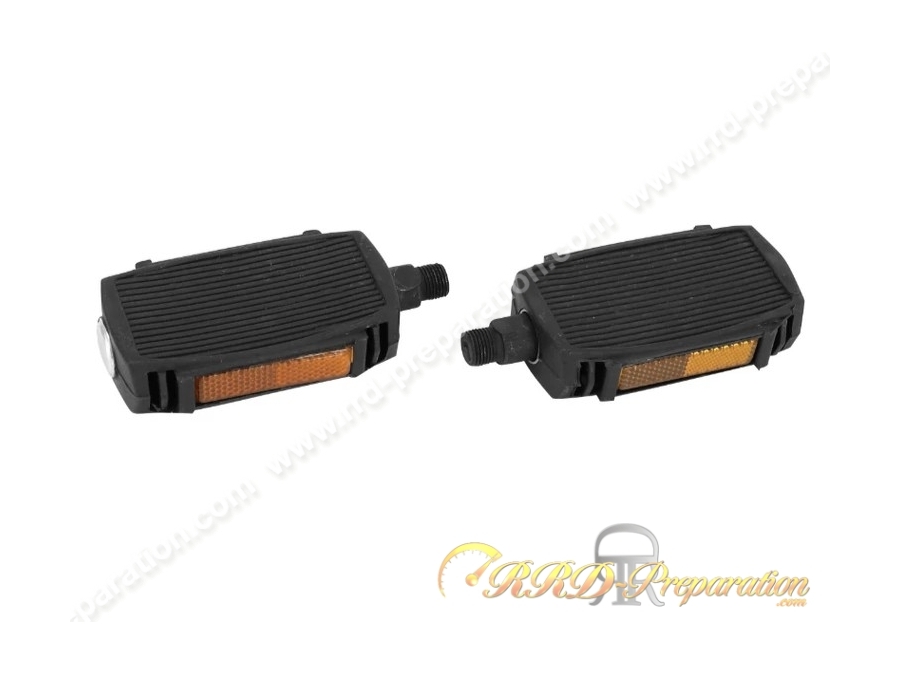 Paire de pédales, cales pieds monobloc noir P2R pour Peugeot 103, MBK 51 ...