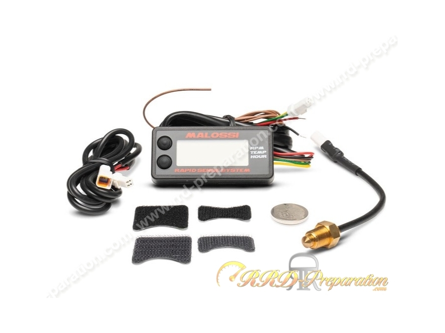 Compte tours digital + température + heures avec sonde MALOSSI universelle pour moteur, radiateur, …