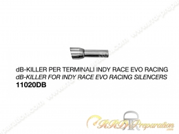 Réducteur de bruit DB KILLER RACING ARROW pour silencieux INDY RACE EVO racing ø32mm