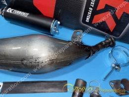 Pot d'échappement TURBOKIT TK COMPETITION 80 passage bas pour motos 50 moteur MINARELLI AM6