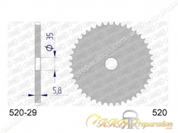Couronne AFAM 520 à usiner en aluminium pour cyclomoteur, moto, ...