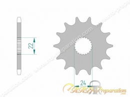 Pignon de sortie de boite AFAM dents au choix pour APRILIA RS, TUONO, SX, ... 125 de 1993 à 2014 largeur 520