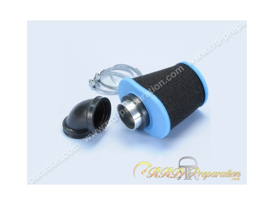 Filtre à air, cornet mousse POLINI BIG EVOLUTION coudé 90° très gros volume conique (Ø de fixation carburateur Ø48mm PWK...)