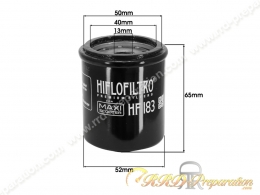 Filtre à huile HIFLO FILTRO HF183 pour moto, quad ADIVA, APRILIA, BENELLI, DERBI, GILERA, ITALJET, MALAGUTI, PIAGGIO, VESPA...