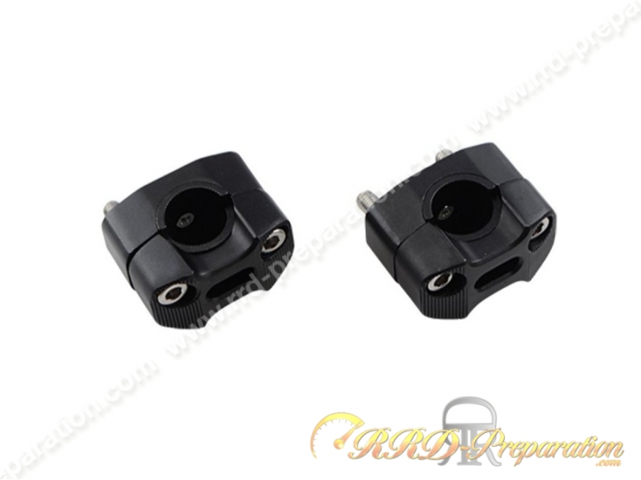 Paire de pontets, fixation de guidon TUN'R noir pour guidon Ø28.6 et 22.2mm