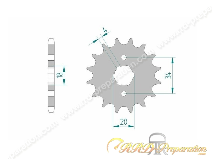 Pignon de chaîne AFAM en 428 pour QUAD KYMCO MXU et MXER 50 (11 à 17 dents au choix)