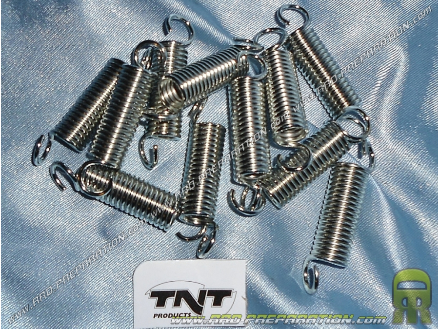 Ressort de pot d' échappement renforcé traité chrome TNT standard (entre axe de 48 a 54mm)