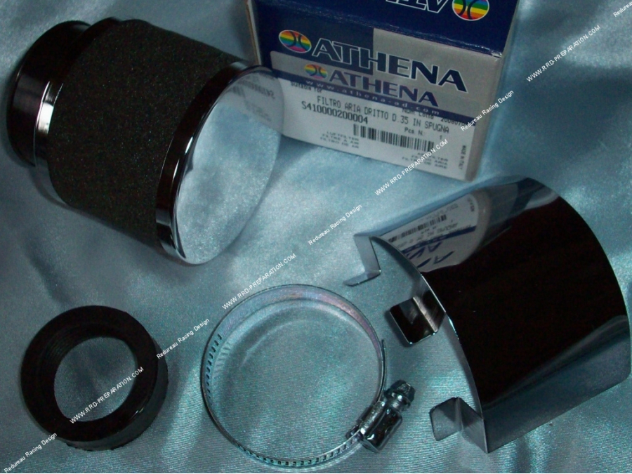 Air filter, ATHENA foam horn with right cover 0° Ø35 and 49mm