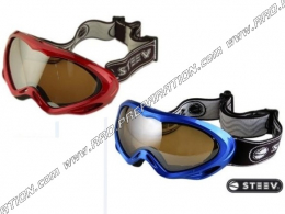 Lunettes moto-cross STEEV écran fumé, noir, bleu ou rouge aux choix