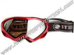 Lunettes moto-cross STEEV écran argent, rouge