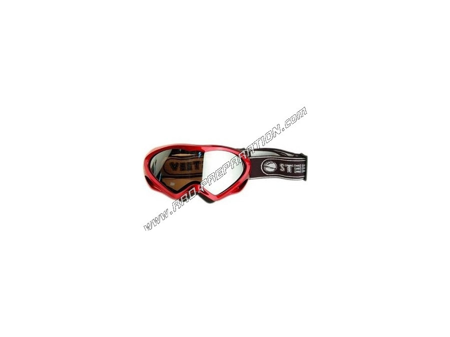 Lunettes moto-cross STEEV écran argent, rouge