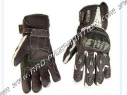 Paire de gants hiver SPORT STEEV DELTA CUIR mi-longs blanc et noir tailles aux choix