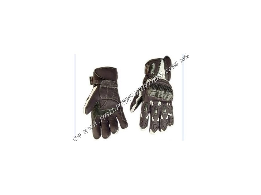 Pair of winter gloves SPORT STEEV DELTA LEATHER mid-length white and black sizes to choose from
