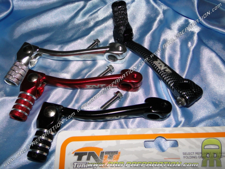 Sélecteur de vitesse TNT TUNING pliable pour moto CPI / SM / SX 50cc  alu, noir, rouge ou