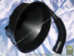 Filtered funnel with flexible hose for filling up with liquids, gasoline, oil...