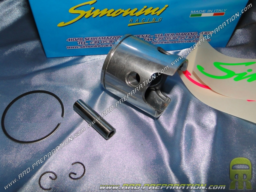 Pistón mono segmento SIMONINI Ø47,6mm eje 10mm kit 70cc en scooter Minarelli vertical y horizontal