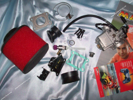 carburetor kit MALOSSI MHR VHST Ø28mm with valves, pipe, filter, tap ... for mécaboite minarelli am6 & DERBI euro 1/2 & 3