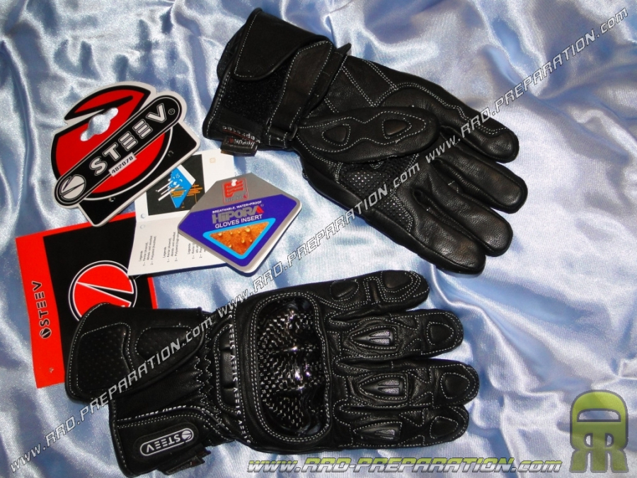 Paire de gants hiver SPORT STEEV DELTA CUIR mi-longs noir tailles aux choix