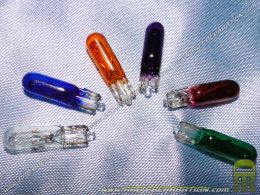 Ampoule de compteur T5 12v 1.2w sans culot AXWIN bleu, violet, orange, vert, rouge ou incolore aux choix