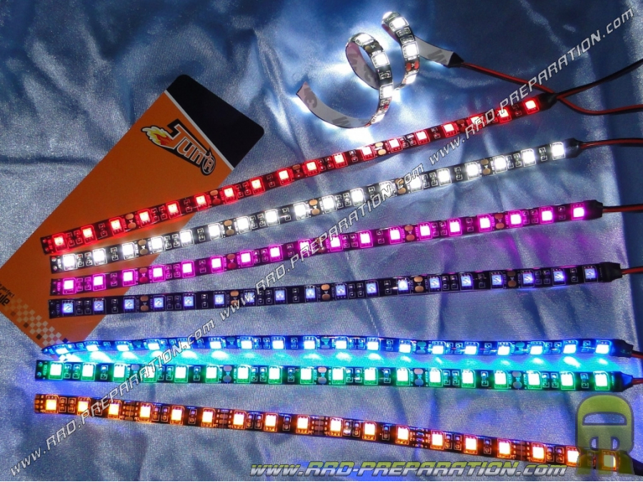 Bande néon ultra flexible et plate 30cm TUN'R 18 leds rose, violet, blanc,  bleu, orange, rouge ou vert