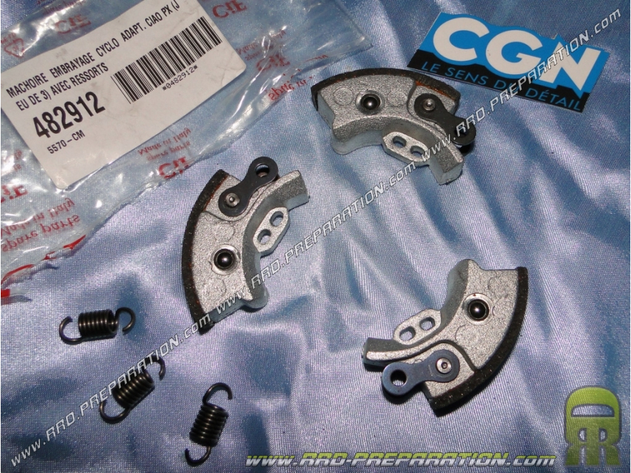 Set of 3 jaws + CGN clutch springs for PIAGGIO Ciao without variator
