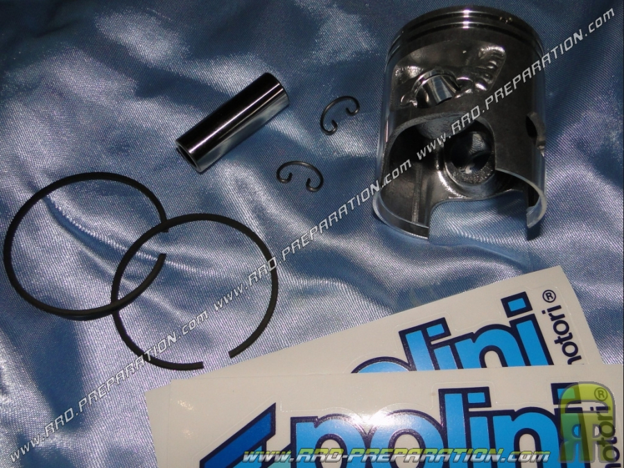 Piston bi-segment POLINI Ø45mm ou réalésage pour kit fonte sur YAMAHA RD, DT, TY, MX, MBK ZX...