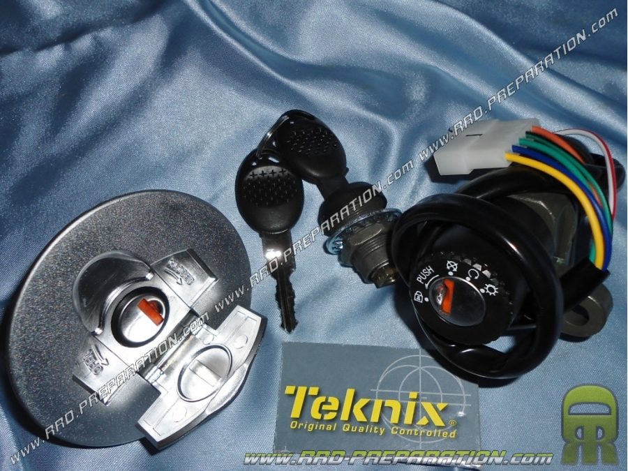 Interruptor / cerradura de maletero / tapón de depósito con 2 llaves TEKNIX para mécaboite APRILIA RS antes de 1999