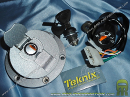 Contacteur / serrure coffre / bouchon réservoir avec 2 clé TEKNIX pour mécaboite DERBI GPR avant 2004