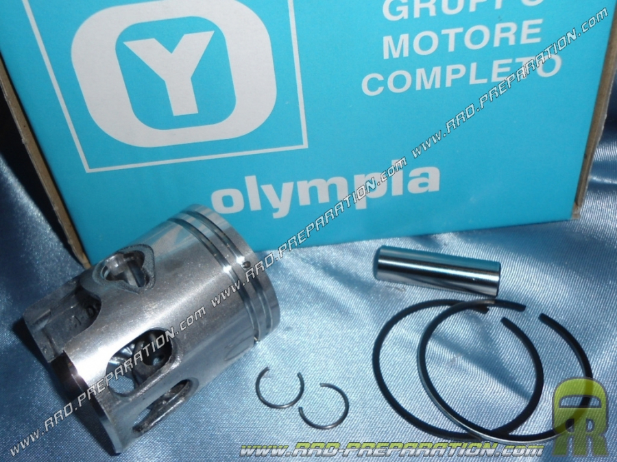 Pistón bisegmento OLYMPIA Ø40mm eje 10mm para kit 50cc RS10 PRO hierro fundido sobre minarelli vertical (booster, bws...)