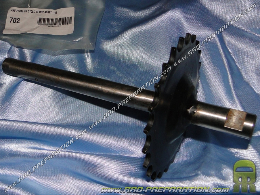 TEKNIX bottom bracket axle with 24 teeth Ø16mm for PEUGEOT 103 sp, mvl, vogue, mv...